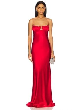 Anna October Tulip Maxi Formal Gown Size Small Red